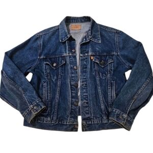Levi's Very Vintage RARE Denin Trucker Orange Tab Jean Jacket Made In USA 70906